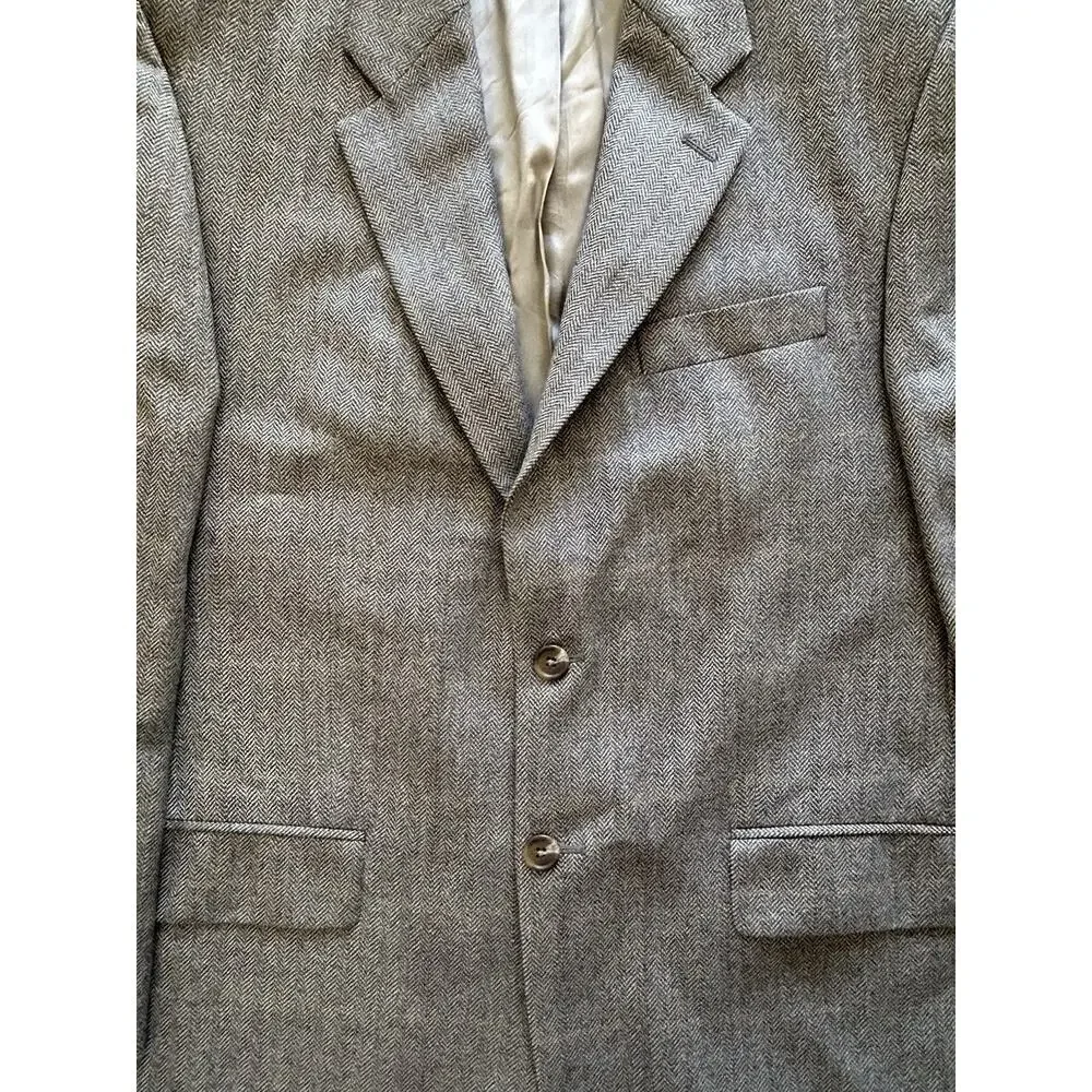 Lauren Ralph Lauren Lambswool Blazer Men's Size 40R Brown Herringbone Two Button